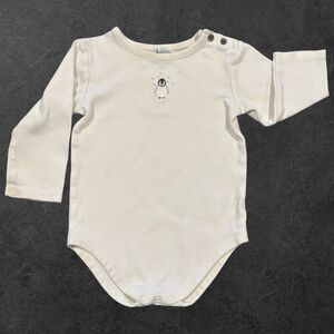 Janie & Jack Penguin Long Sleeve Bodysuit 12–18M Cream Play